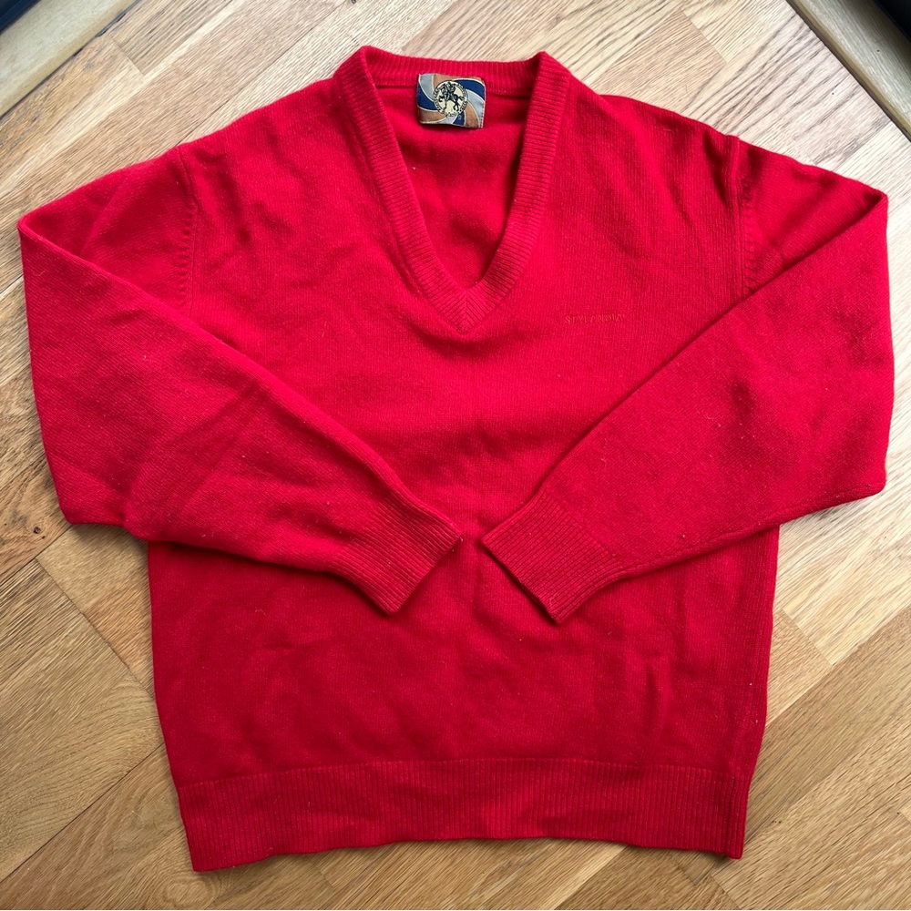 Vintage Lambswool V-neck Sweater - S